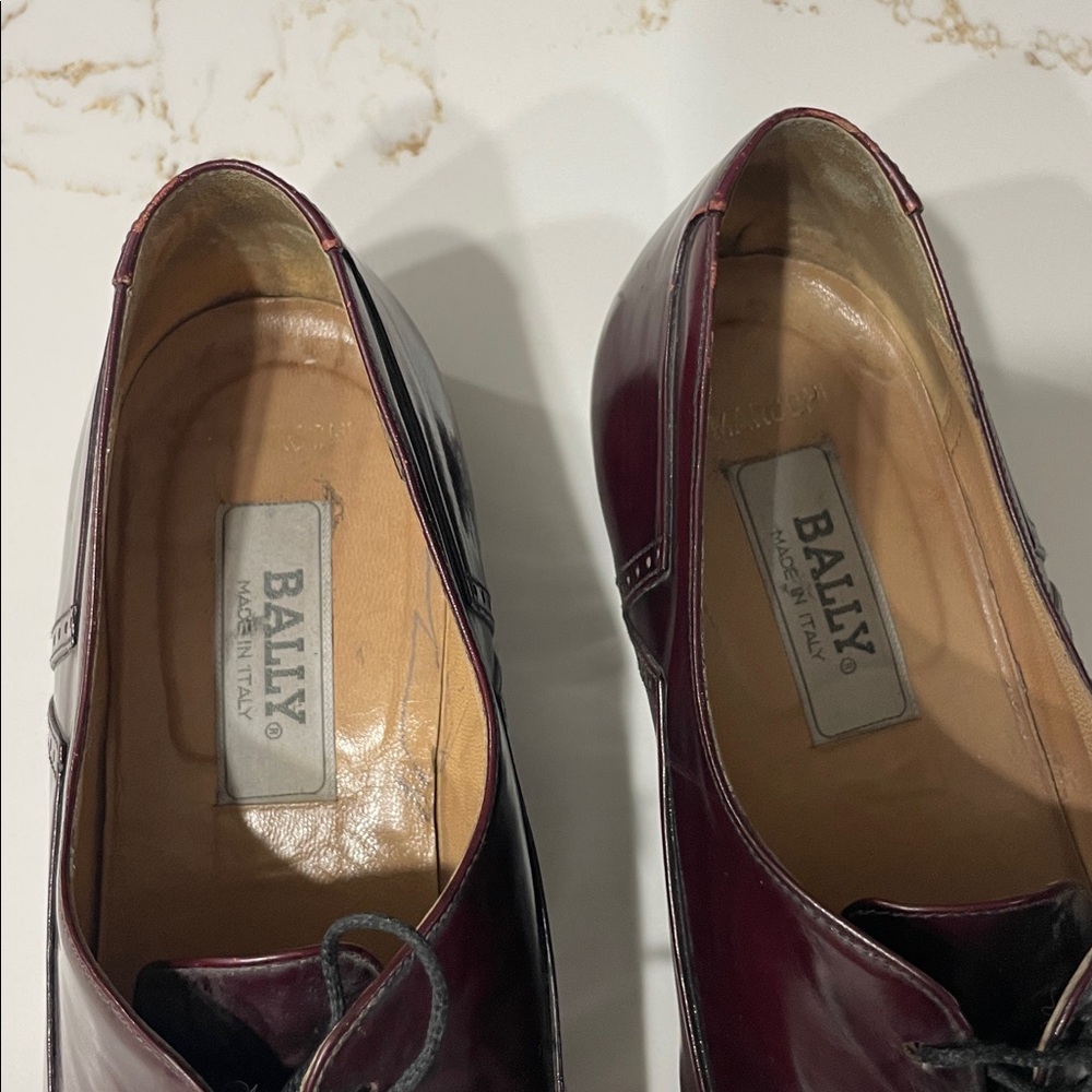 Bally Marconi Vintage Men's Dark Burgundy Captoe Oxfords | 10.5 - Picture 6 of 8